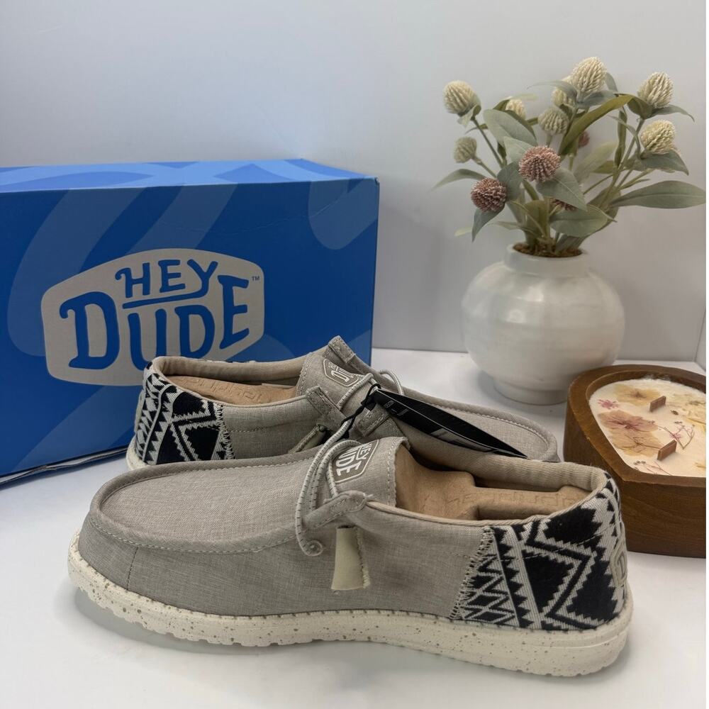 New Hey Dude Wally Funk Jacquard Slip-On Casual Loafers Gray Men's 8 NWB - Picture 7 of 10